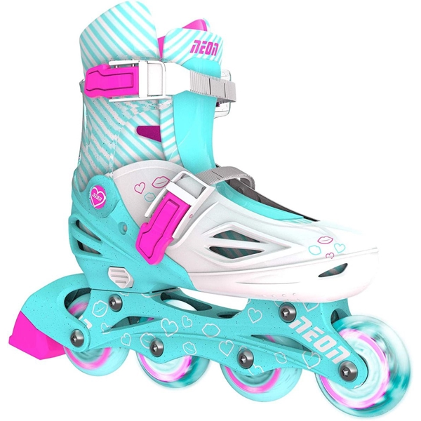 NT10T4 NEON 2IN1 COMBO SKATES ( 34-37) TEAL PINK 2